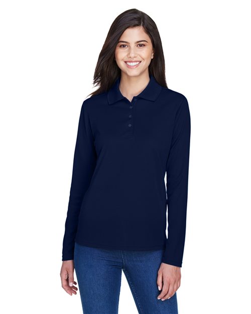 CORE365 - Polo de piqué de manga larga Pinnacle Performance para mujer - 78192