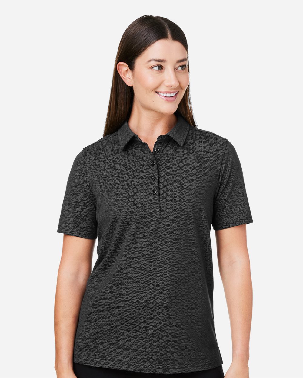 Devon & Jones - Polo geométrico Crownlux Performance® para mujer - DG101W