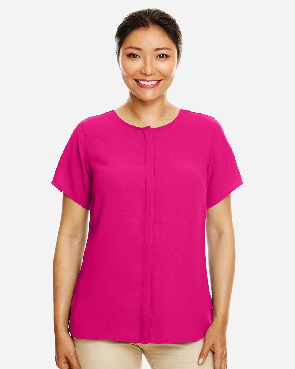 Devon & Jones - Blusa de crepé Perfect Fit™ para mujer - DP612W