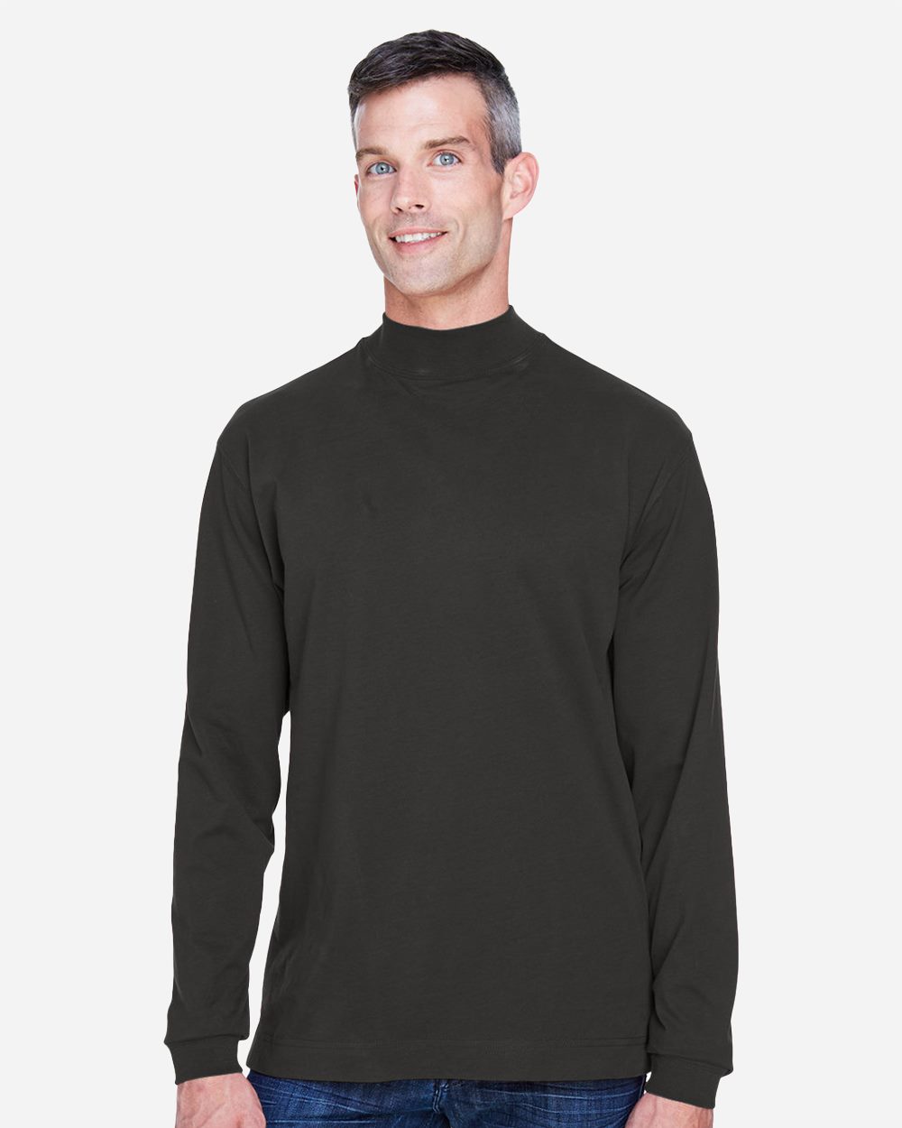 Devon & Jones - Camiseta unisex de jersey de ante con cuello alto - D420