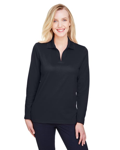 Devon & Jones - Polo de manga larga trenzado CrownLux Performance® para mujer - DG20LW