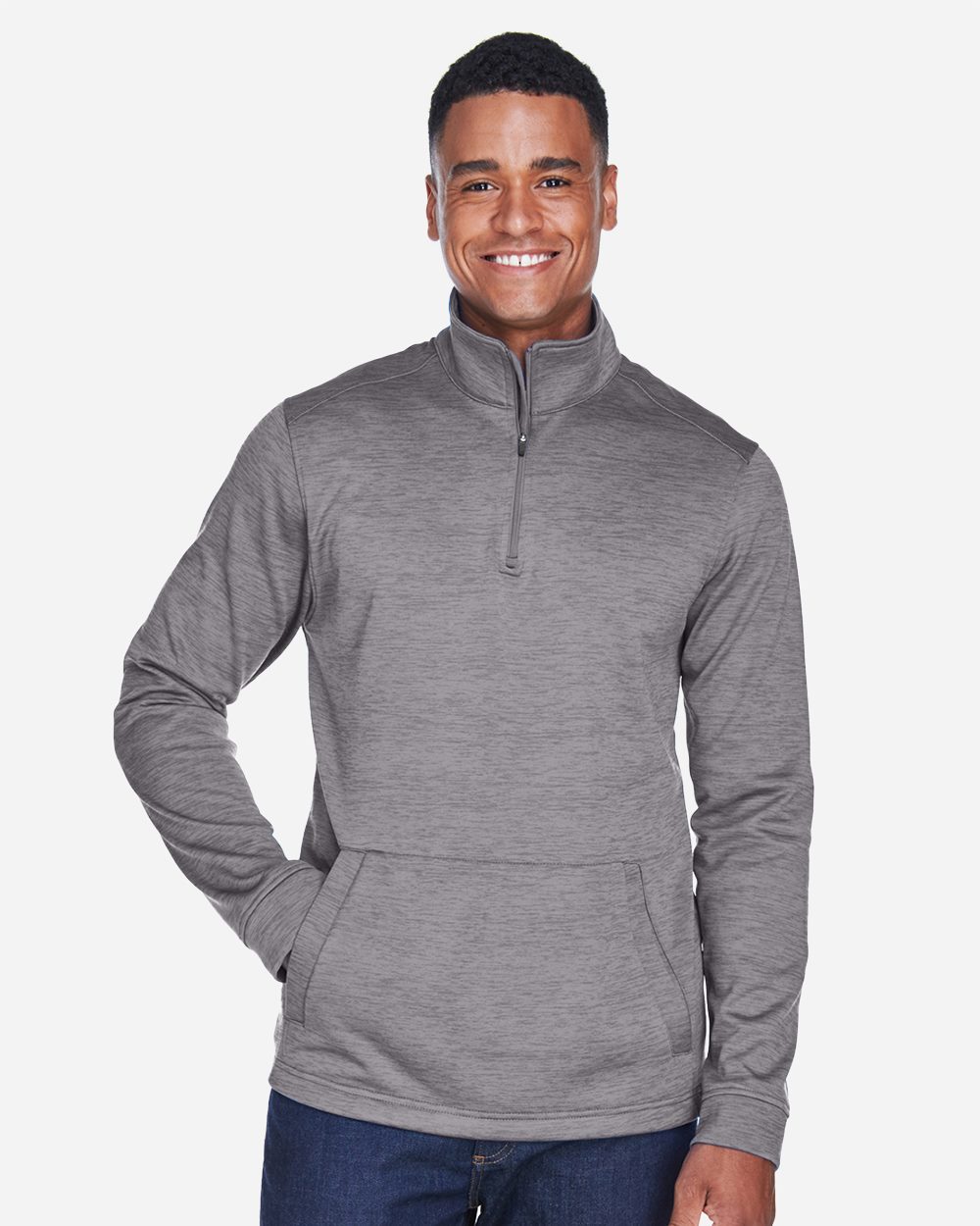 Devon & Jones - Men's Newbury Mélange Fleece Quarter-Zip Pullover - DG798