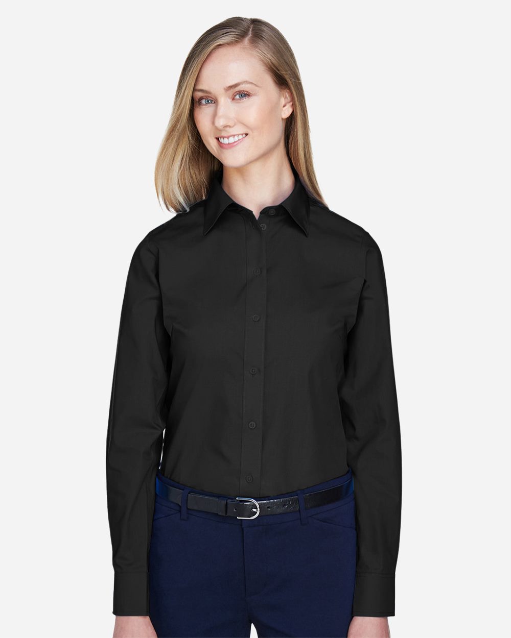 Devon & Jones - Camisa de vestir de tela ancha Crown Collection® para mujer - D620W