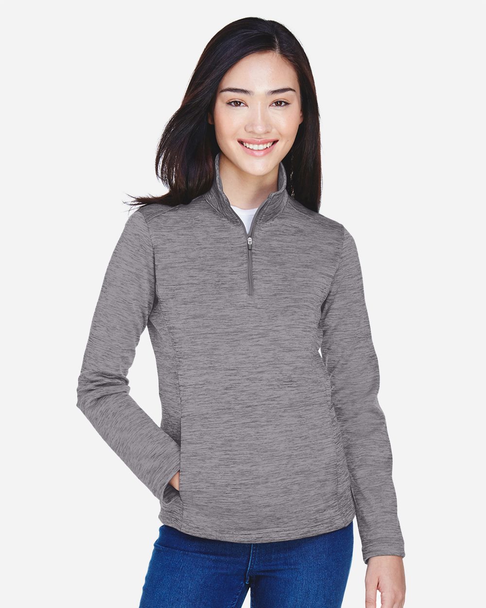 Devon & Jones - Jersey de forro polar Newbury Mélange con cremallera de un cuarto para mujer - DG798W