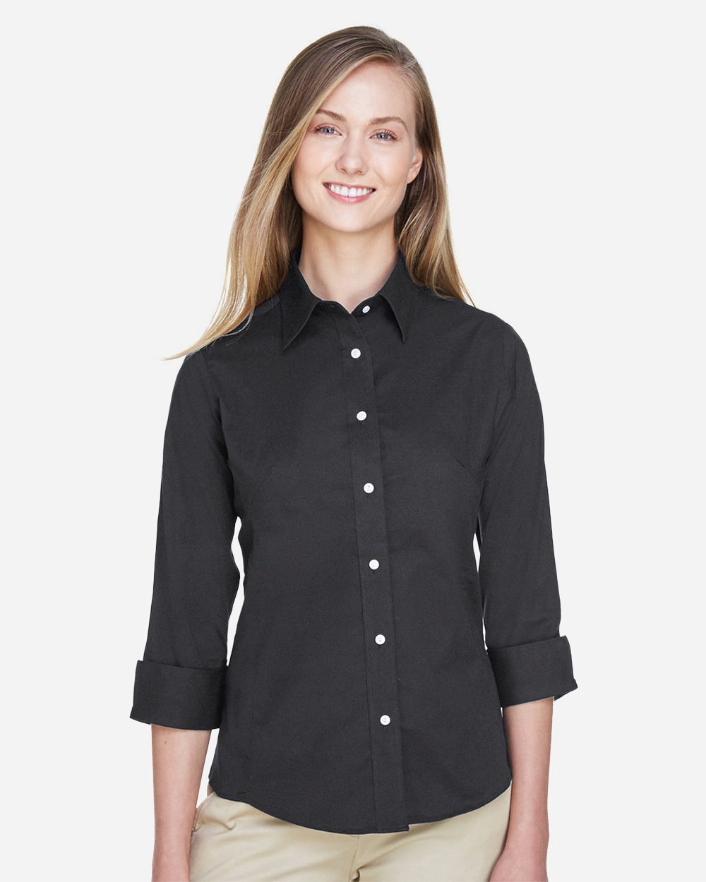 Devon & Jones - Women's Perfect Fit™ Three-Quarter Sleeve Stretch Poplin Dress Shirt - DP625W