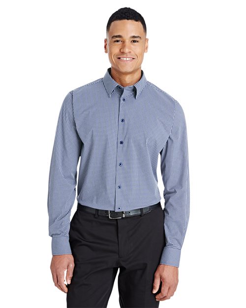 Devon & Jones - Men's CrownLux Performance® Tonal Mini Check Woven Dress Shirt - DG535
