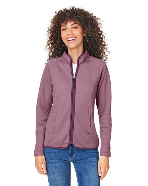 CORE365 - Chaqueta Venture de rayas jaspeadas con cremallera completa para mujer - CE72W