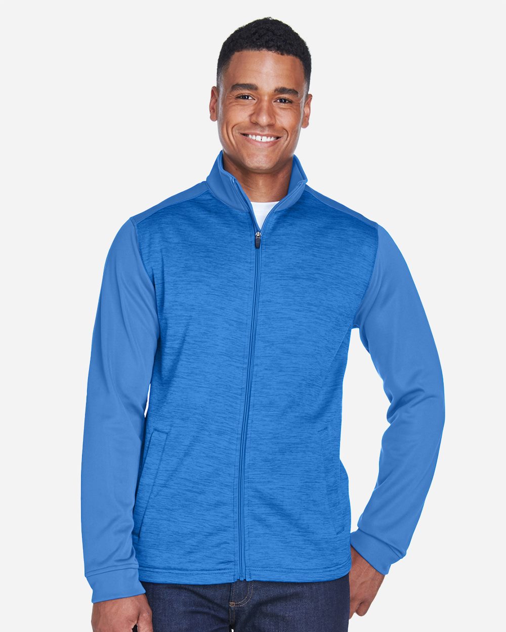 Devon & Jones - Chaqueta polar Newbury Colorblock Mélange con cremallera completa para hombre - DG796