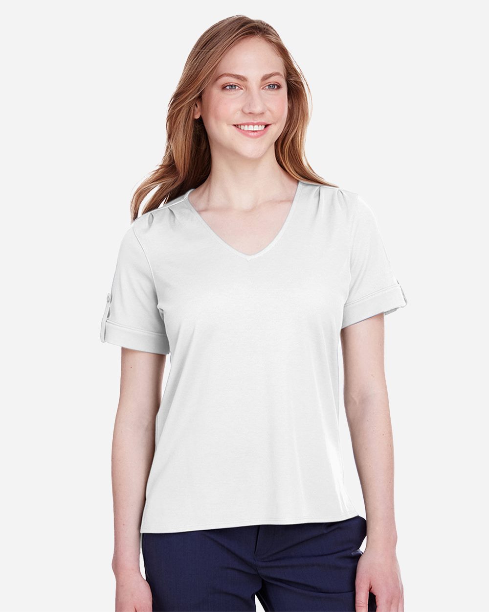 Devon & Jones - Women's CrownLux Performance® Plaited Rolled Sleeve Shirt - DG20WB