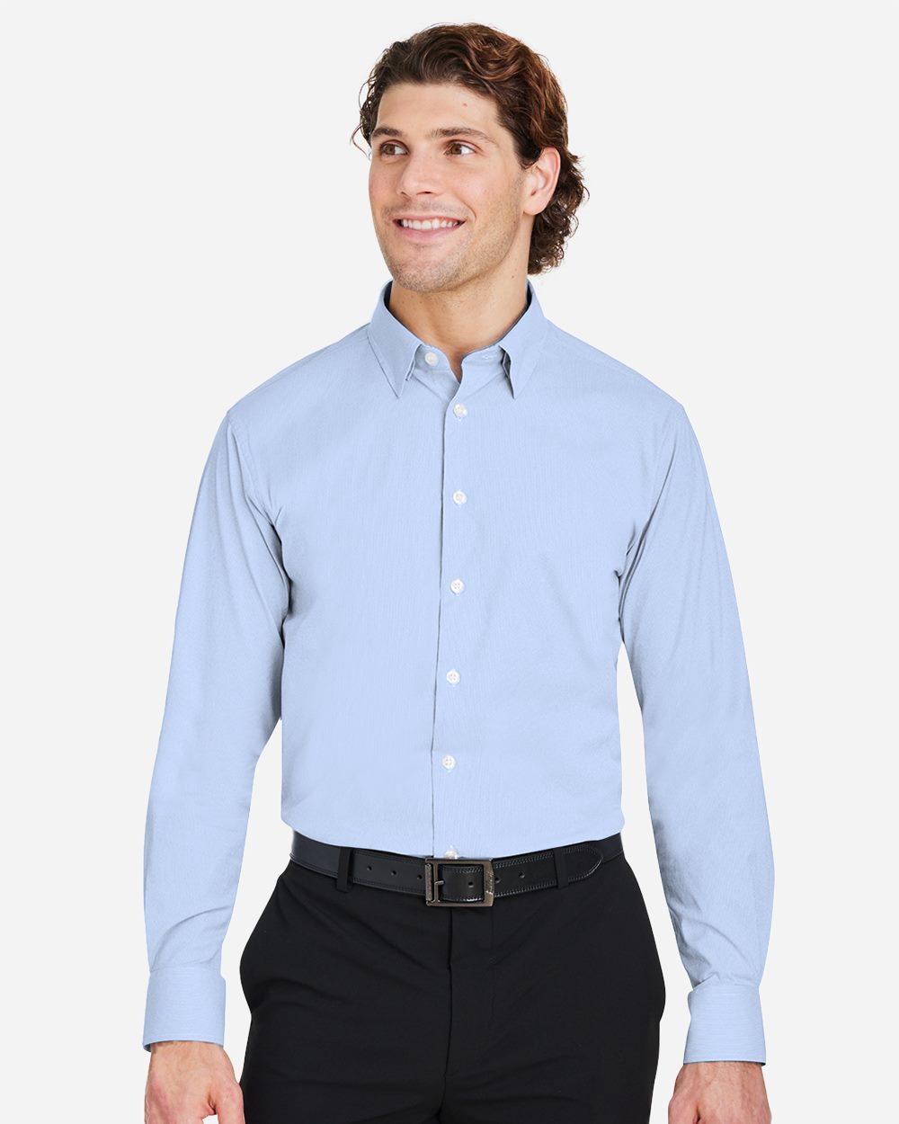 Devon & Jones - Camisa de vestir CrownLux Performance® con microrayas para hombre - DG537