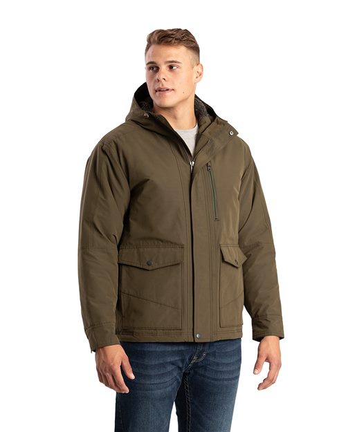 Berne Apparel - Men's Highland Quilt-Lined Micro-Duck Hooded Jacket - HJ67