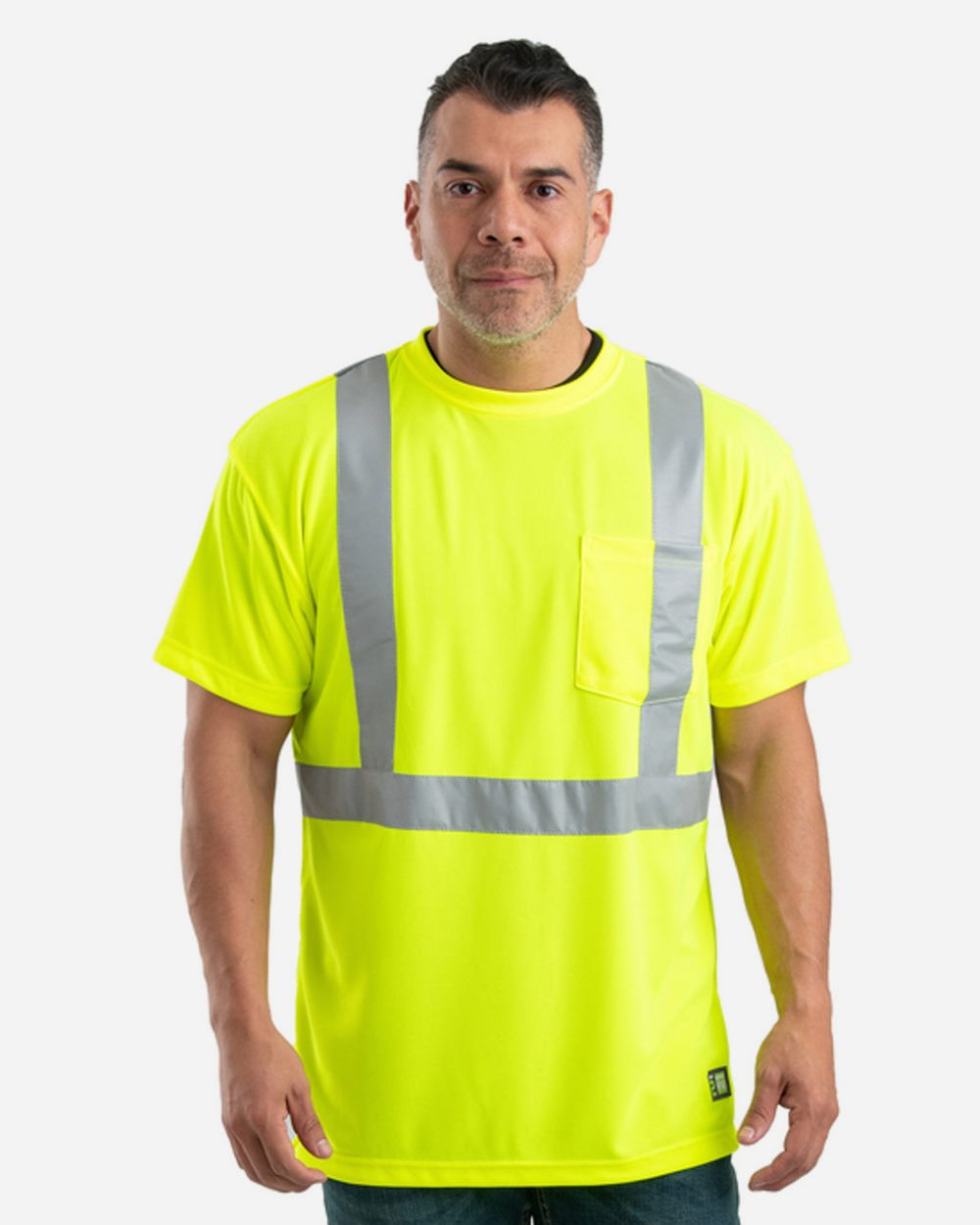 Berne Apparel - Camiseta de alta visibilidad de clase 2 con bolsillo para hombre - HVK012