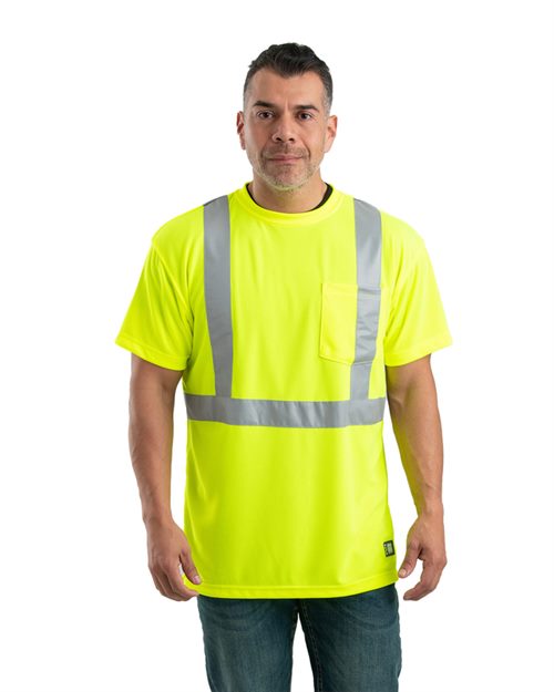 Berne Apparel - Men's Hi-Vis Class 2 Performance Pocket T-Shirt - HVK012