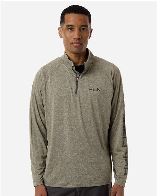 HUK - Men's Airweight Heather Quarter-Zip Pullover - H1200715