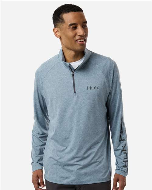 HUK - Men's Airweight Heather Quarter-Zip Pullover - H1200715