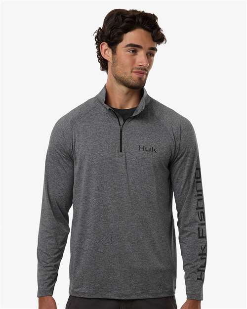 HUK - Men's Airweight Heather Quarter-Zip Pullover - H1200715