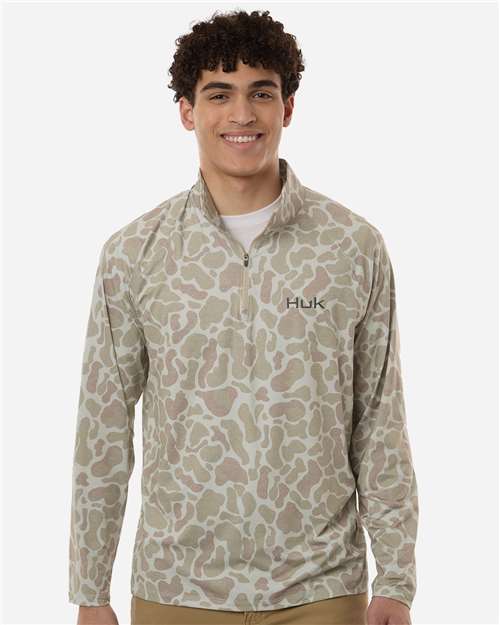 HUK - Men's Airweight KC Printed Quarter-Zip Pullover - H1200720