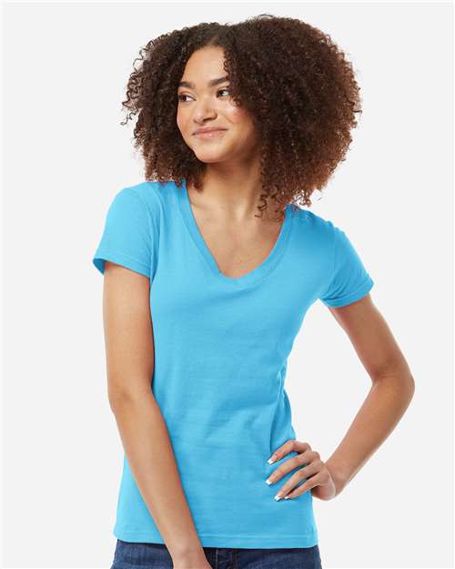 Tultex - Women's Fine Jersey V-Neck T-Shirt - 214