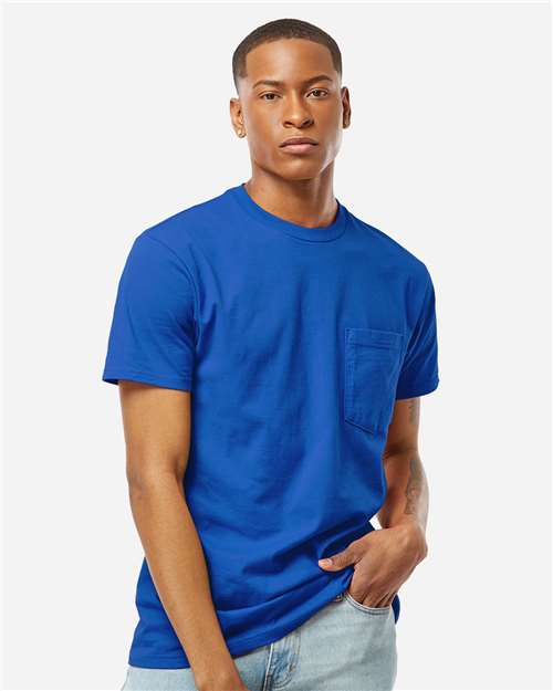Tultex - Camiseta unisex de jersey grueso con bolsillo - 293