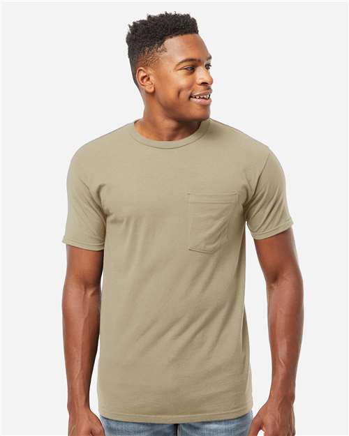 Tultex - Camiseta unisex de jersey grueso con bolsillo - 293