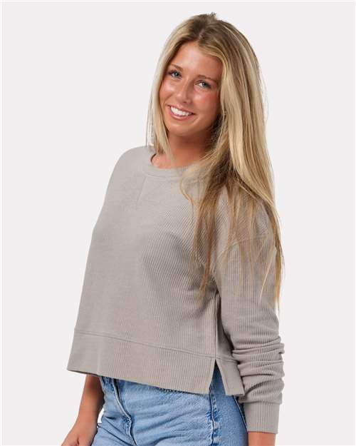 Boxercraft - Women's Rib Knit Corded Boxy Crewneck Sweatshirt - BW5102