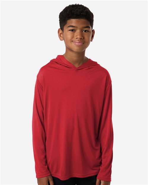 AllPro - Youth Pro-Lock Performance Hooded Long Sleeve T-Shirt - 48510Y