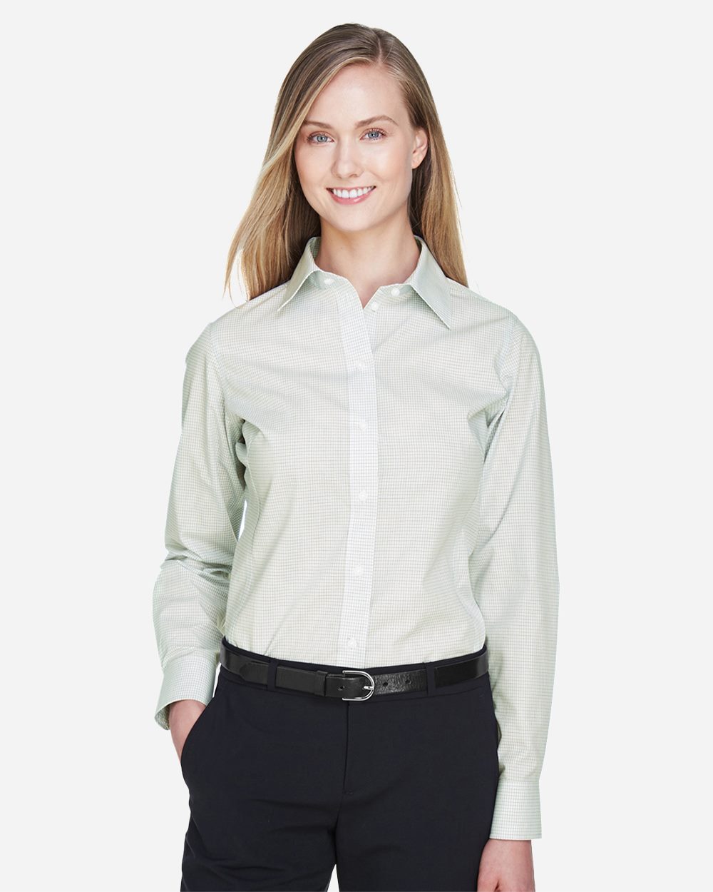 Devon & Jones - Camisa de vestir tejida Micro Tattersall Crown Collection® para mujer - DG510W