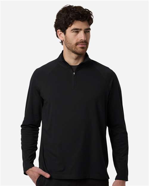 Devon & Jones - Jersey Seaton Pebble con textura y cremallera de un cuarto para hombre - DG402