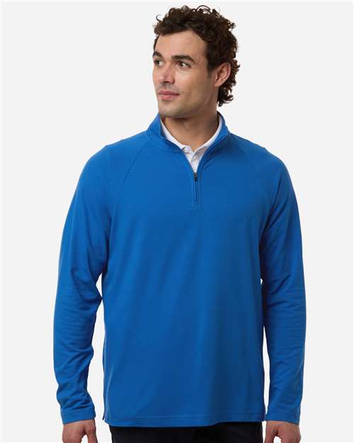 Devon & Jones - Jersey Seaton Pebble con textura y cremallera de un cuarto para hombre - DG402