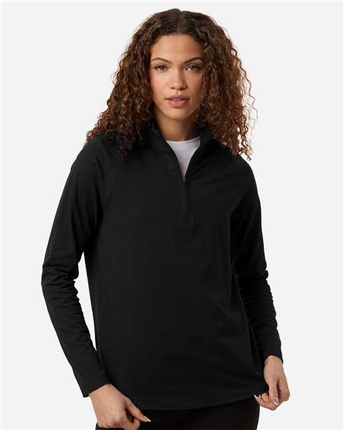 Devon & Jones - Women's Seaton Pebble Textured Quarter-Zip Pullover - DG402W