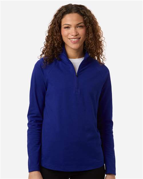 Devon & Jones - Women's Seaton Pebble Textured Quarter-Zip Pullover - DG402W