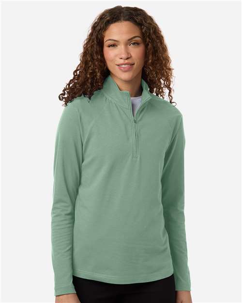 Devon & Jones - Women's Seaton Pebble Textured Quarter-Zip Pullover - DG402W
