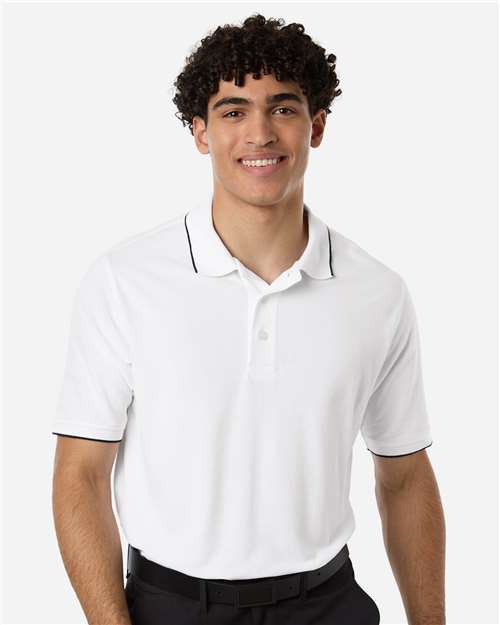 Harriton - Men's Valiant Cotton Snag Protect Tipped Polo - M215