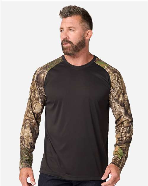 RealTree - Camiseta unisex de manga larga con bloques de color Realtree® Performance - RT3104