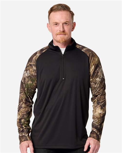 RealTree - Unisex Realtree® Performance Colorblocked Quarter-Zip Pullover - RT5703