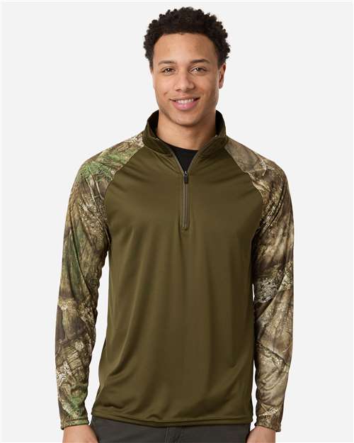 RealTree - Unisex Realtree® Performance Colorblocked Quarter-Zip Pullover - RT5703