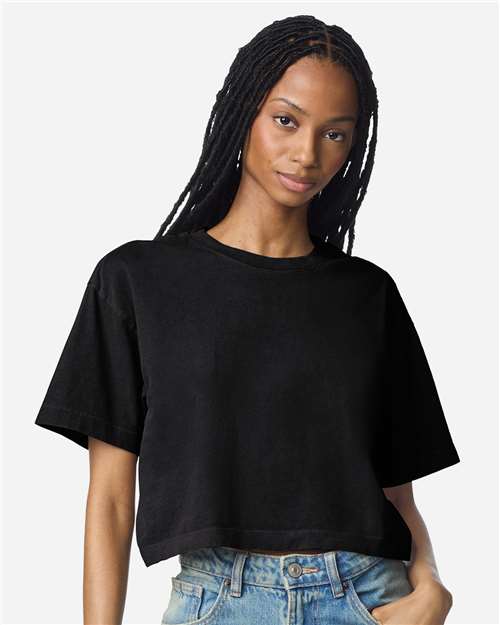 American Apparel - Women's Heavyweight Cotton Garment-Dyed Boxy Cropped Tee - 1302GD