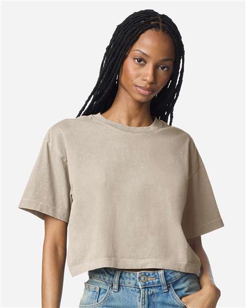 American Apparel - Women's Heavyweight Cotton Garment-Dyed Boxy Cropped Tee - 1302GD