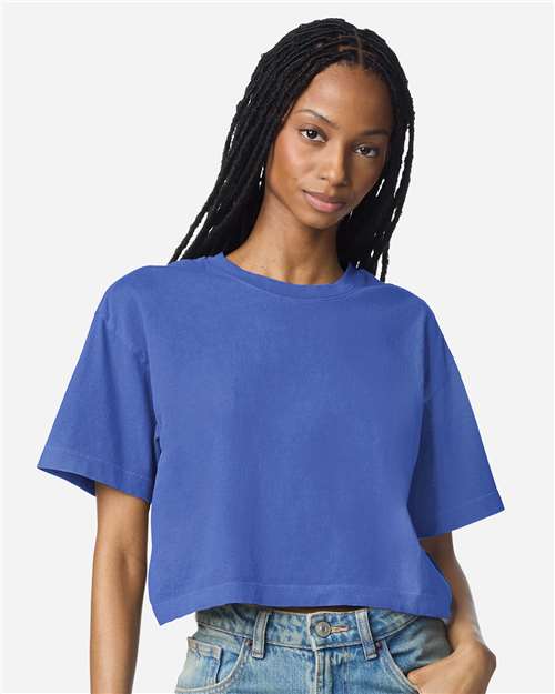 American Apparel - Women's Heavyweight Cotton Garment-Dyed Boxy Cropped Tee - 1302GD