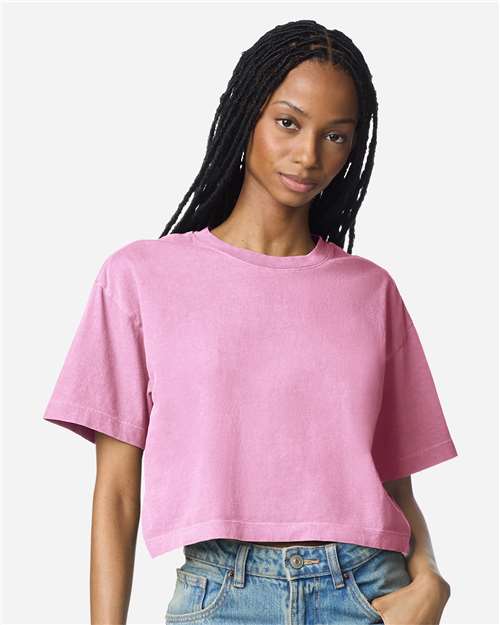 American Apparel - Women's Heavyweight Cotton Garment-Dyed Boxy Cropped Tee - 1302GD