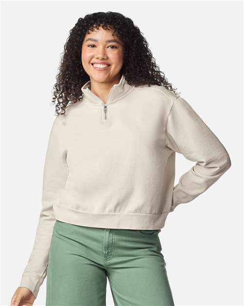 Sudadera Comfort Colors para mujer, teñida en prenda, de largo medio y con cremallera de un cuarto - 1580 L
