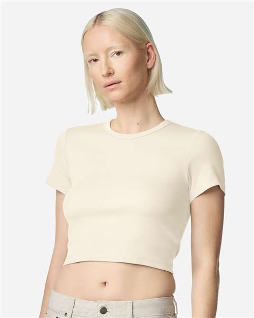 American Apparel - Women's Baby Rib Fitted Cropped Tee - BR210