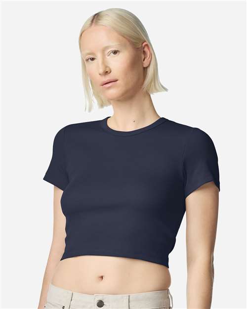 American Apparel - Women's Baby Rib Fitted Cropped Tee - BR210