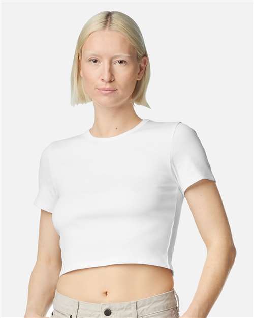 American Apparel - Women's Baby Rib Fitted Cropped Tee - BR210
