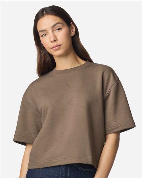 American Apparel - Top cuadrado de largo medio de felpa francesa para mujer - FTCB0