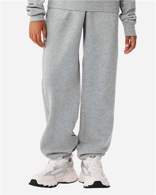 BELLA + CANVAS - Pantalones deportivos juveniles de polar esponjoso - 3738Y