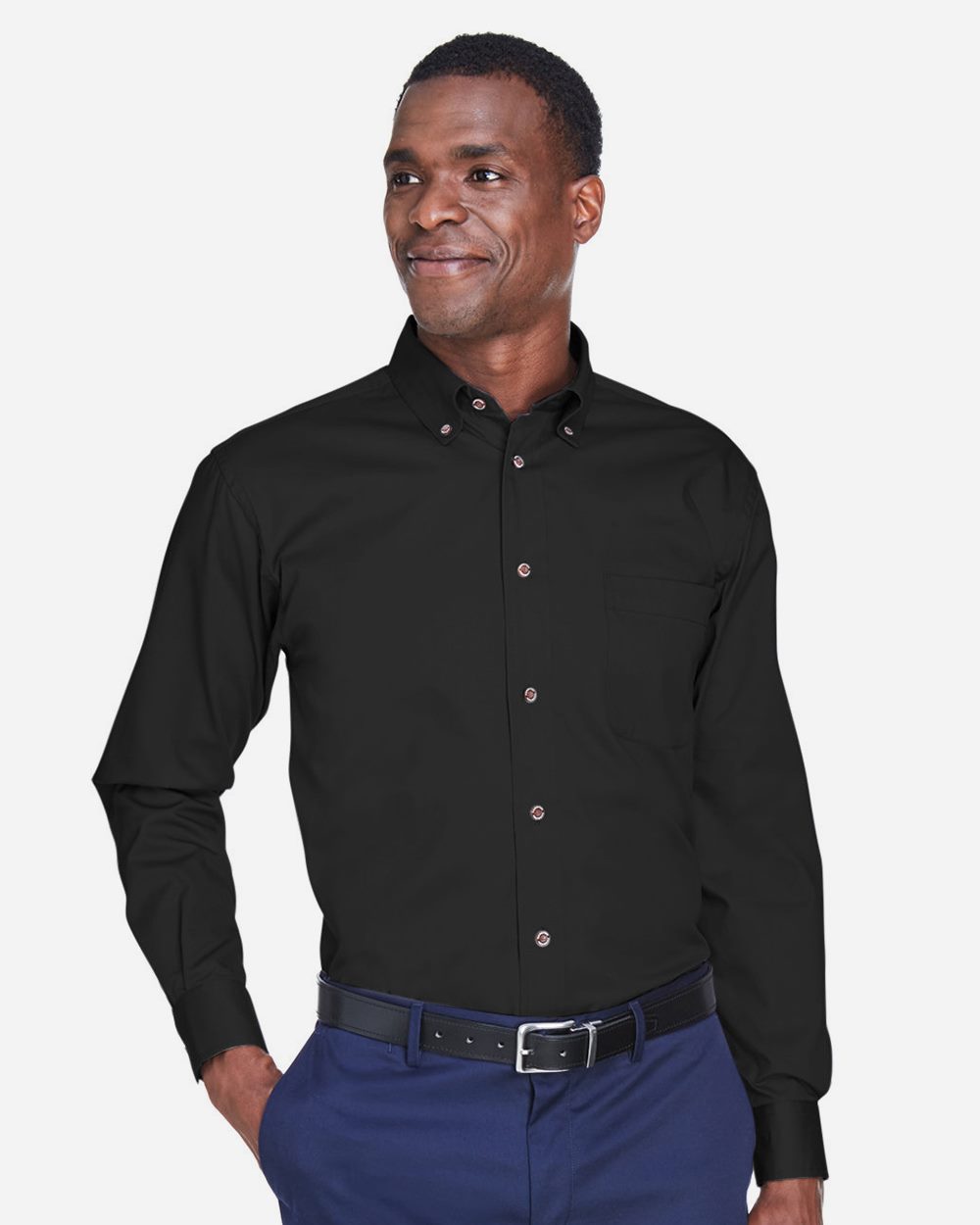 Harriton - Camisa de sarga Easy Blend™ para hombre - M500