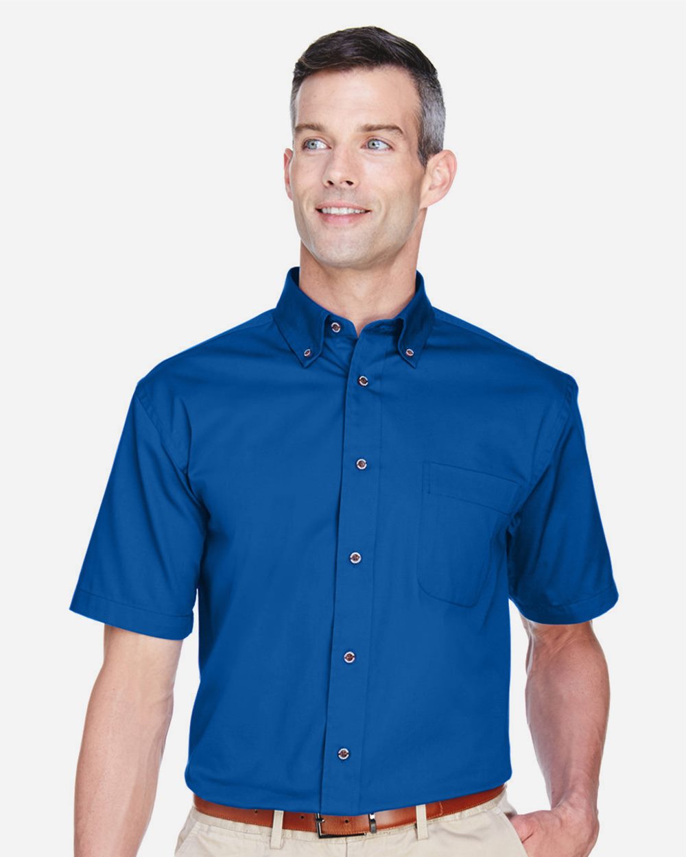 Harriton - Camisa de vestir de sarga Easy Blend™ con antimanchas para hombre - M500S