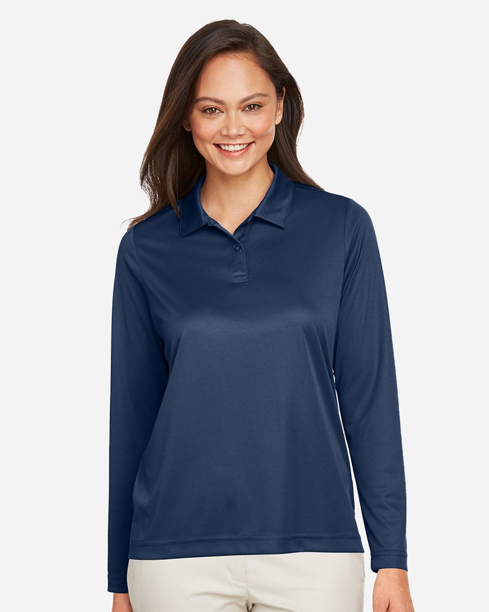Polo de manga larga de alto rendimiento Team 365 para mujer - TT51LW