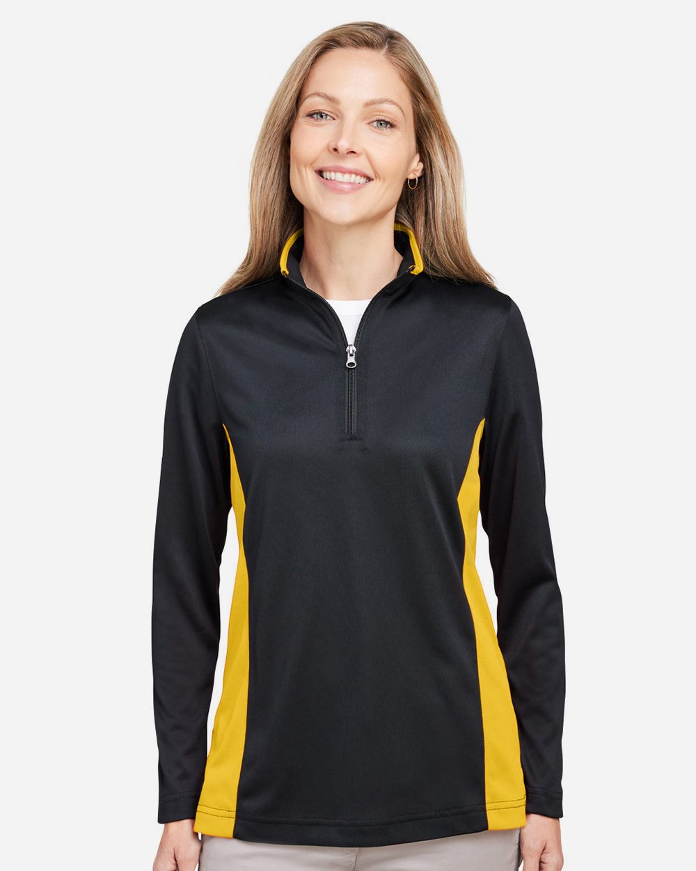 Harriton - Jersey con cremallera de un cuarto y diseño en bloques de color para mujer Flash Snag Protection Plus IL - M786W